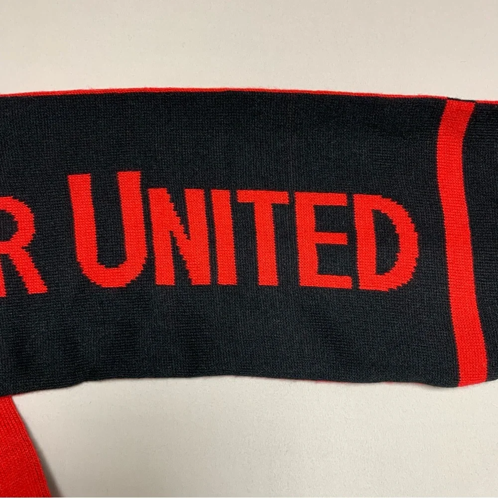 Manchester United Scarf Black Large Soccer Fútbol England Winter Warm Snow Men’s